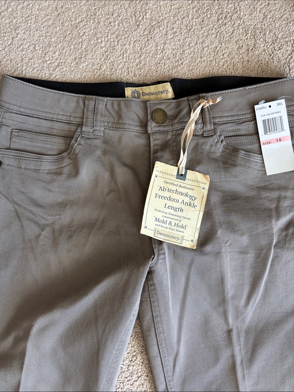 Democracy Taupe Ankle-Length Jeans